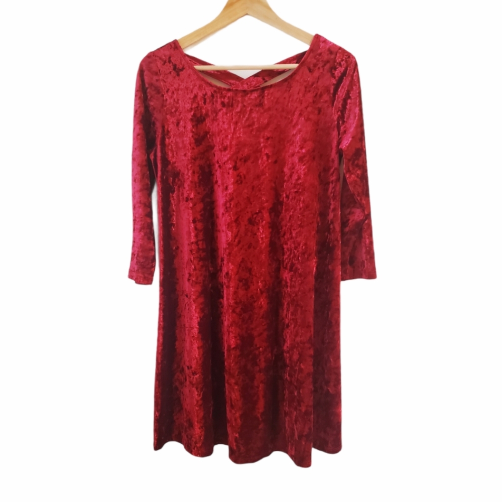 ee:some red velvet dress - size small - Picture 1 of 7